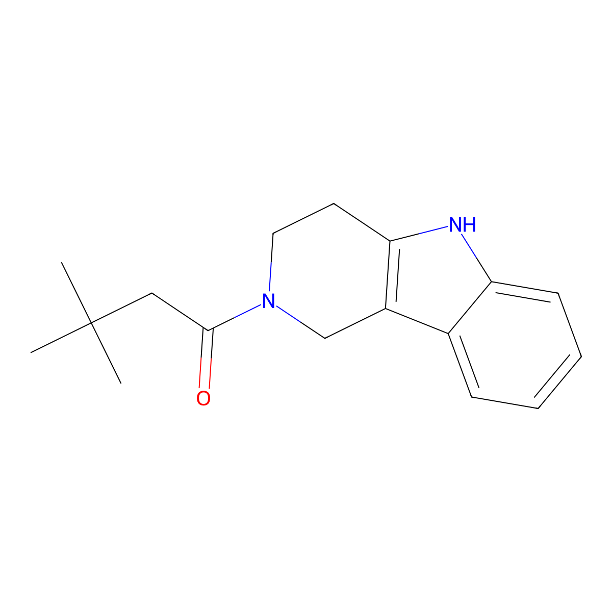 3,3-dimethyl-1-{1H,2H,3H,4H,5H-pyrido[4,3-b]indol-2-yl}butan-1-one molecular structure, CAS 1081121-67-6