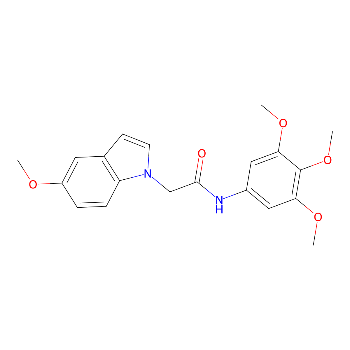 2-(5-methoxy-1H-indol-1-yl)-N-(3,4,5-trimethoxyphenyl)acetamide molecular structure, CAS 1081121-75-6