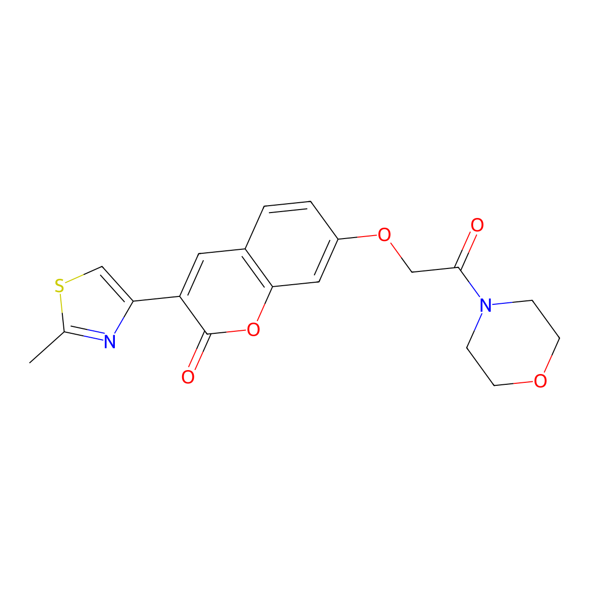 3-(2-methyl-1,3-thiazol-4-yl)-7-[2-(morpholin-4-yl)-2-oxoethoxy]-2H-chromen-2-one molecular structure, CAS 1081121-78-9