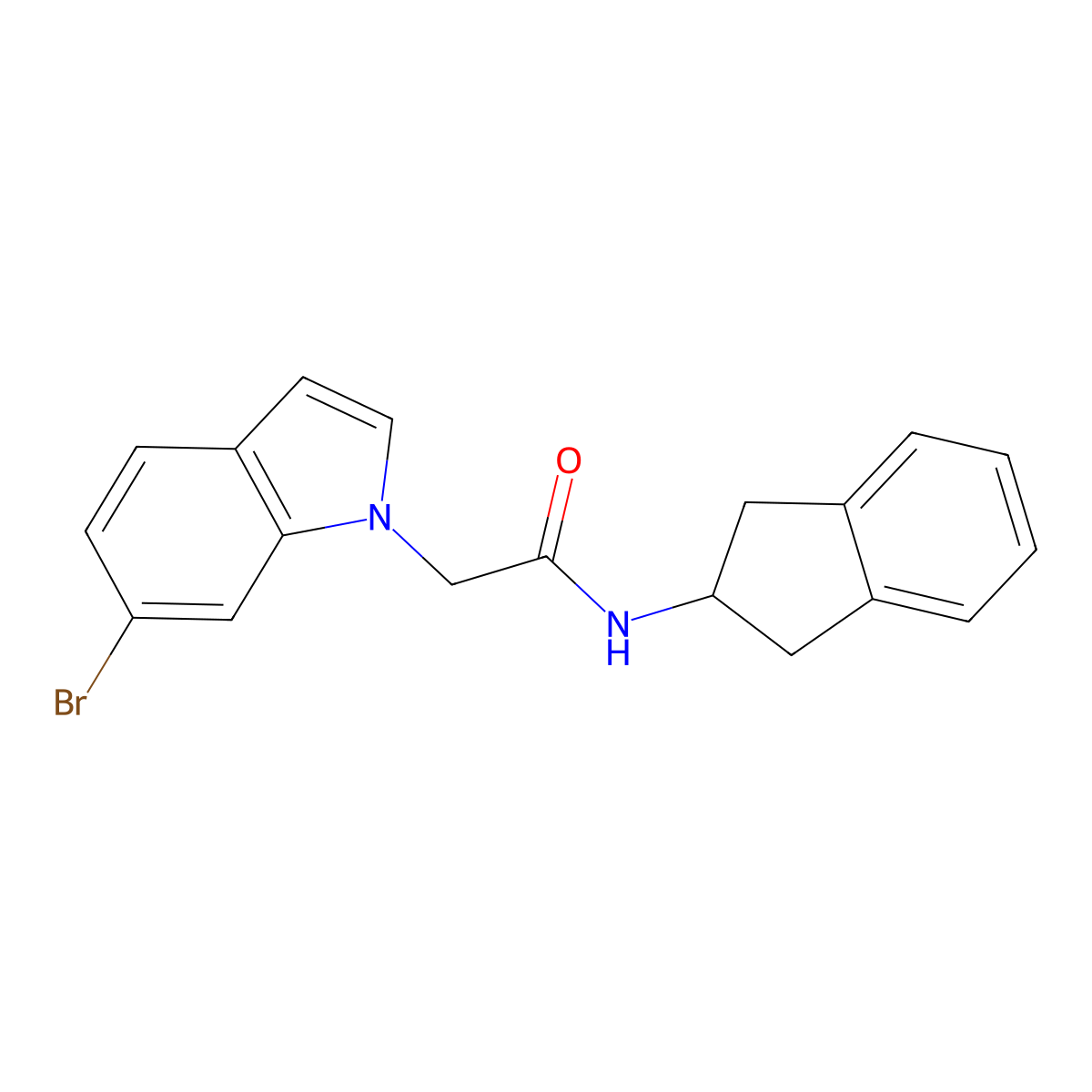 2-(6-bromo-1H-indol-1-yl)-N-(2,3-dihydro-1H-inden-2-yl)acetamide molecular structure, CAS 1081121-95-0