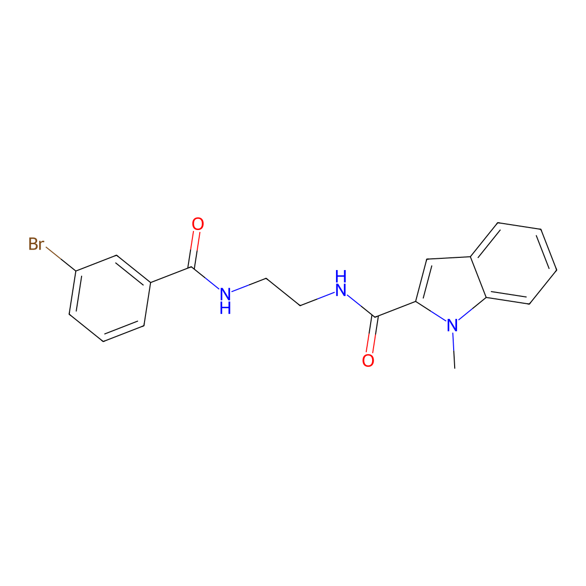 N-(2-{[(3-bromophenyl)carbonyl]amino}ethyl)-1-methyl-1H-indole-2-carboxamide molecular structure, CAS 1081122-11-3
