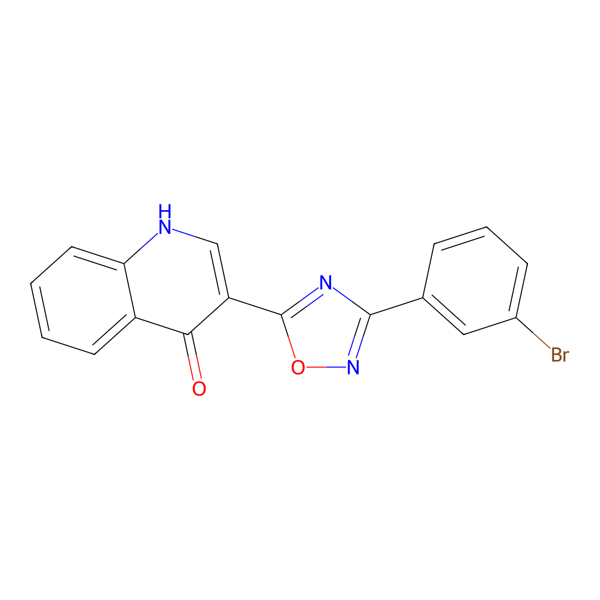 3-(3-(3-bromophenyl)-1,2,4-oxadiazol-5-yl)quinolin-4(1H)-one molecular structure, CAS 1081122-18-0