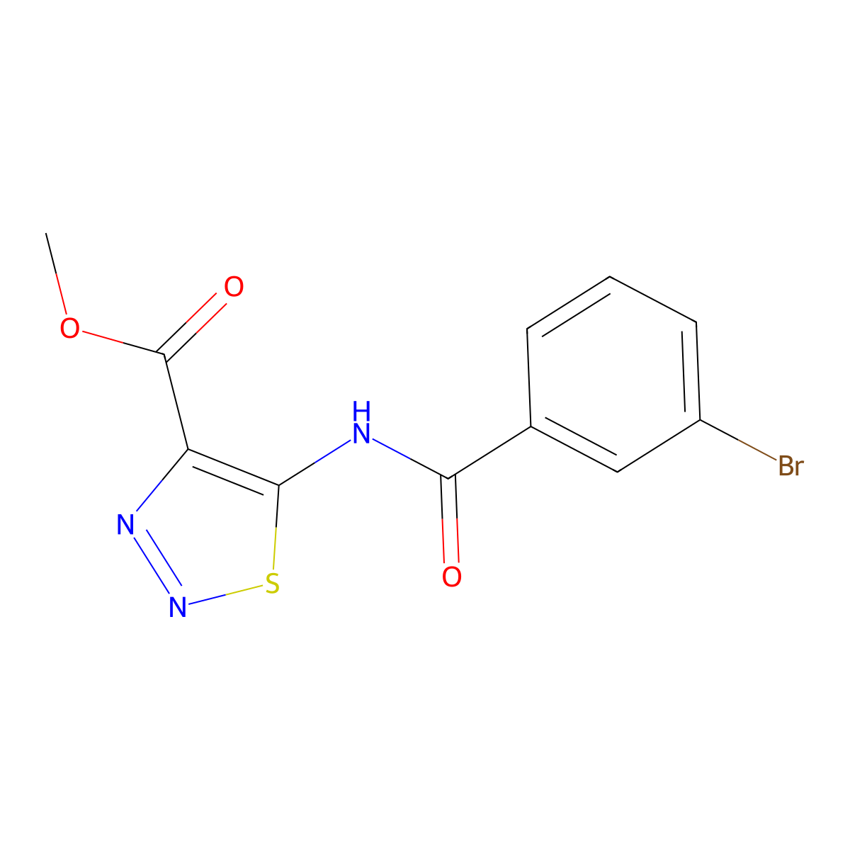 Methyl 5-[(3-bromobenzoyl)amino]-1,2,3-thiadiazole-4-carboxylate molecular structure, CAS 1081122-25-9