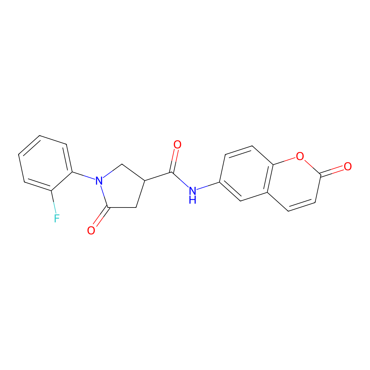 1-(2-fluorophenyl)-5-oxo-N-(2-oxo-2H-chromen-6-yl)pyrrolidine-3-carboxamide molecular structure, CAS 1081122-63-5