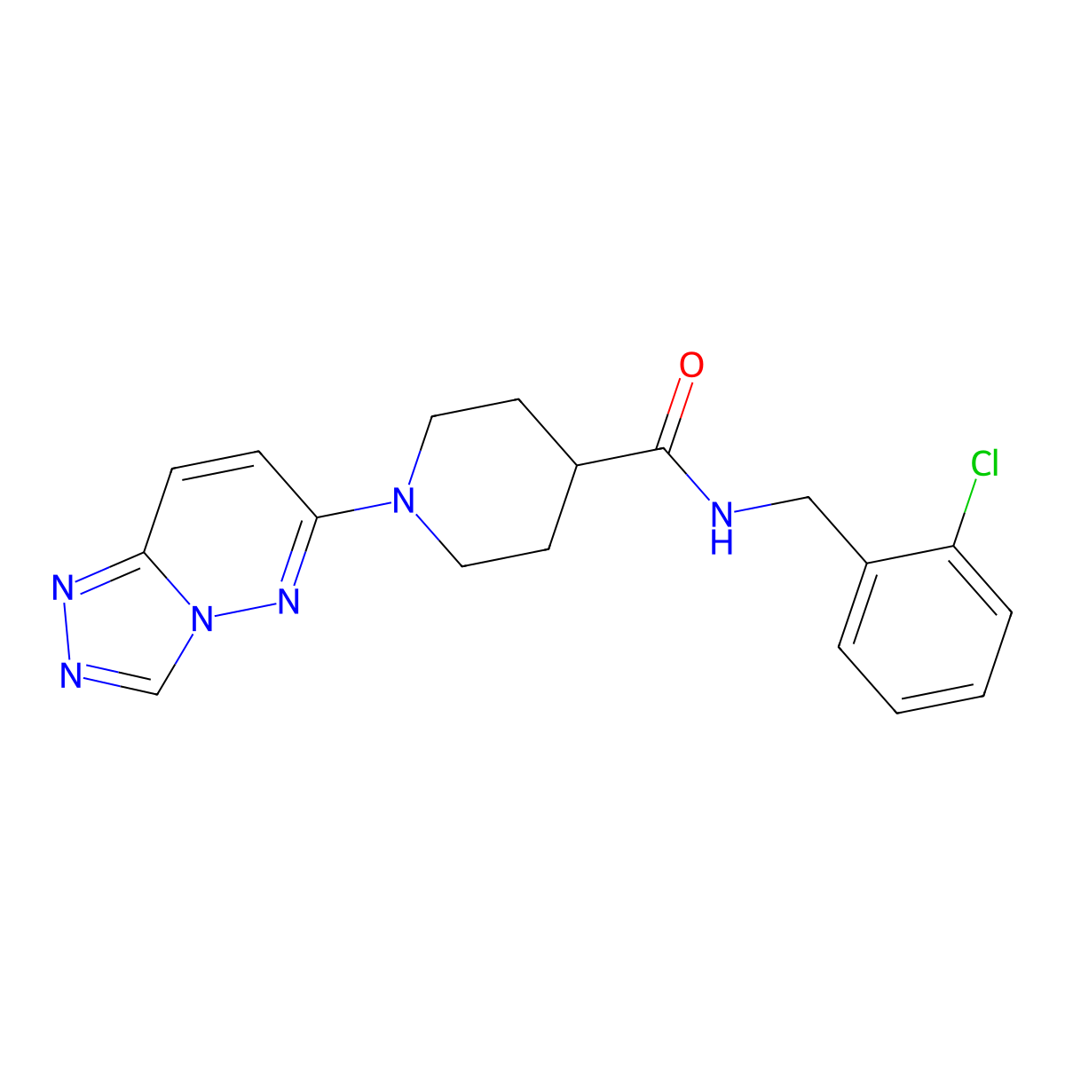 N-(2-chlorobenzyl)-1-([1,2,4]triazolo[4,3-b]pyridazin-6-yl)piperidine-4-carboxamide molecular structure, CAS 1081122-77-1