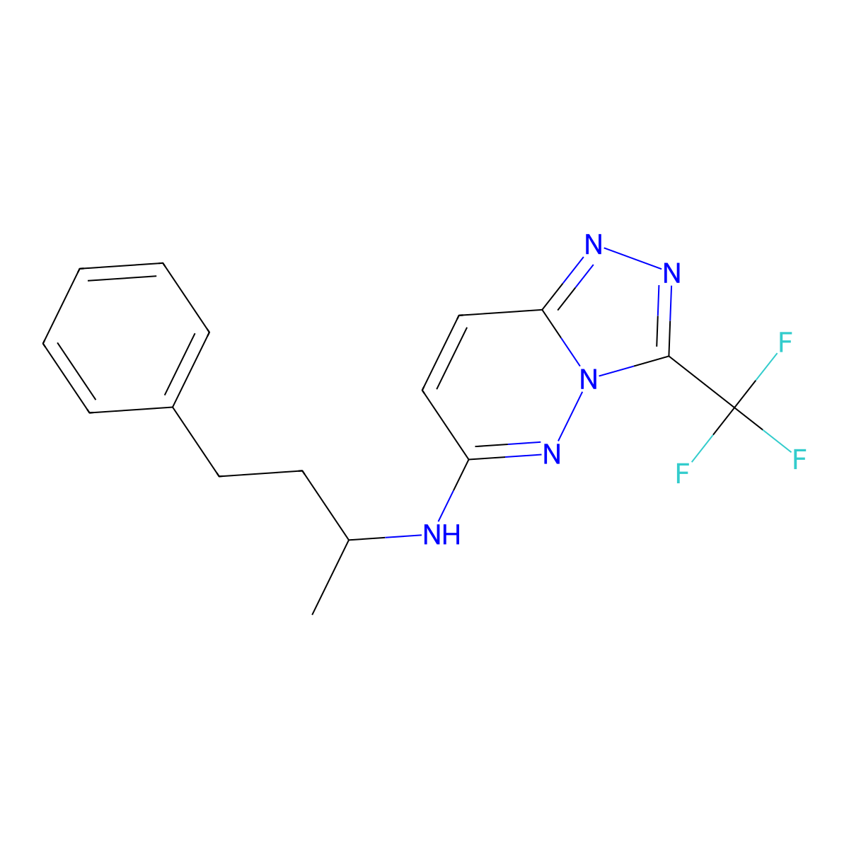 N-(4-phenylbutan-2-yl)-3-(trifluoromethyl)[1,2,4]triazolo[4,3-b]pyridazin-6-amine molecular structure, CAS 1081122-79-3