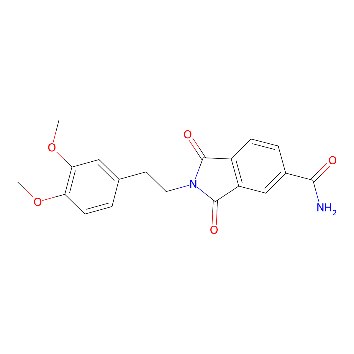 2-[2-(3,4-dimethoxyphenyl)ethyl]-1,3-dioxo-2,3-dihydro-1H-isoindole-5-carboxamide molecular structure, CAS 1081122-90-8