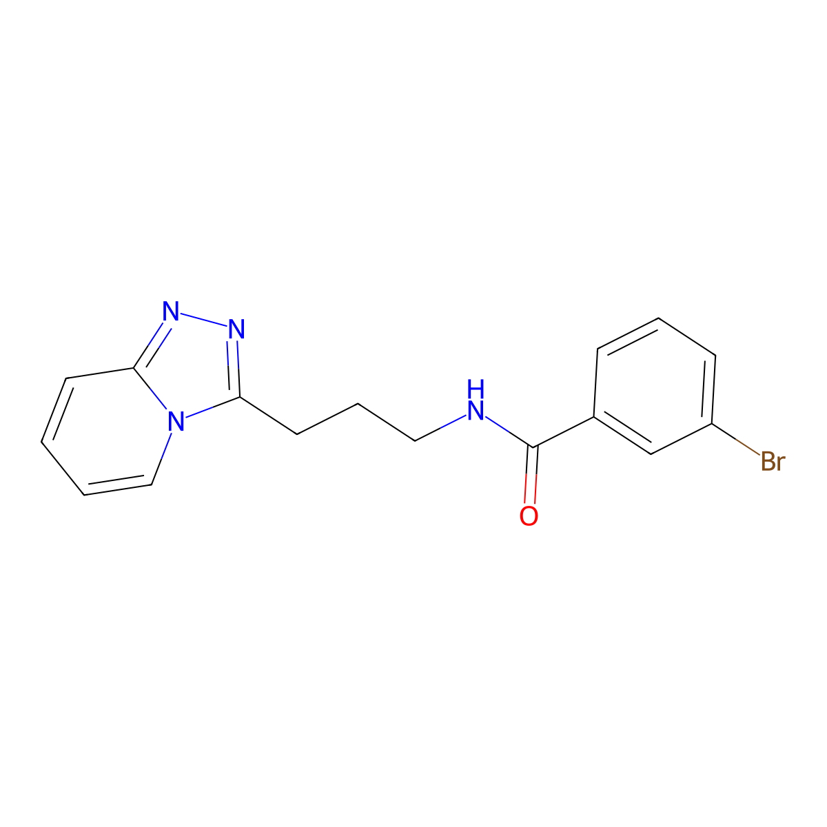 3-bromo-N-[3-([1,2,4]triazolo[4,3-a]pyridin-3-yl)propyl]benzamide molecular structure, CAS 1081122-97-5