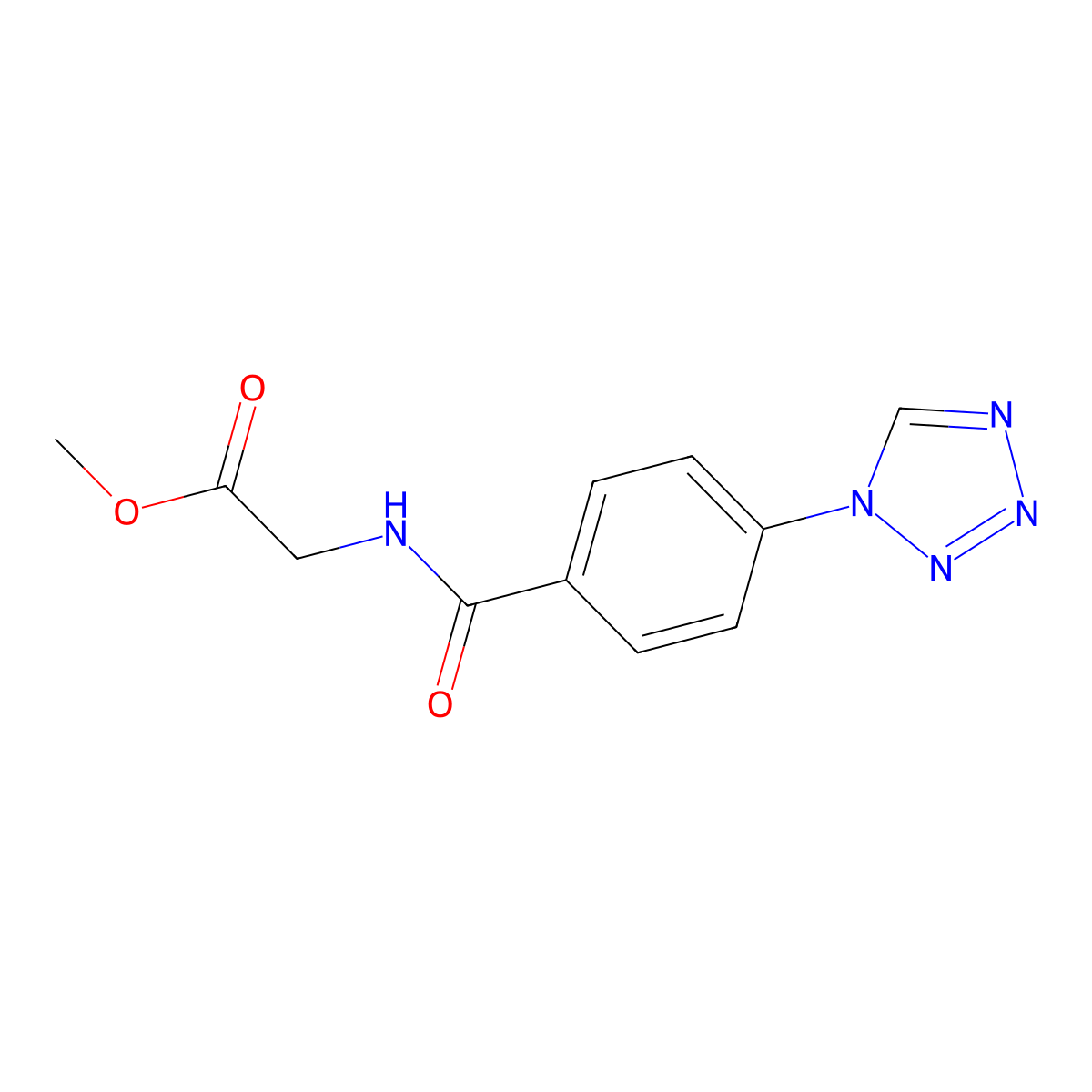 methyl N-[4-(1H-tetrazol-1-yl)benzoyl]glycinate molecular structure, CAS 1081123-02-5