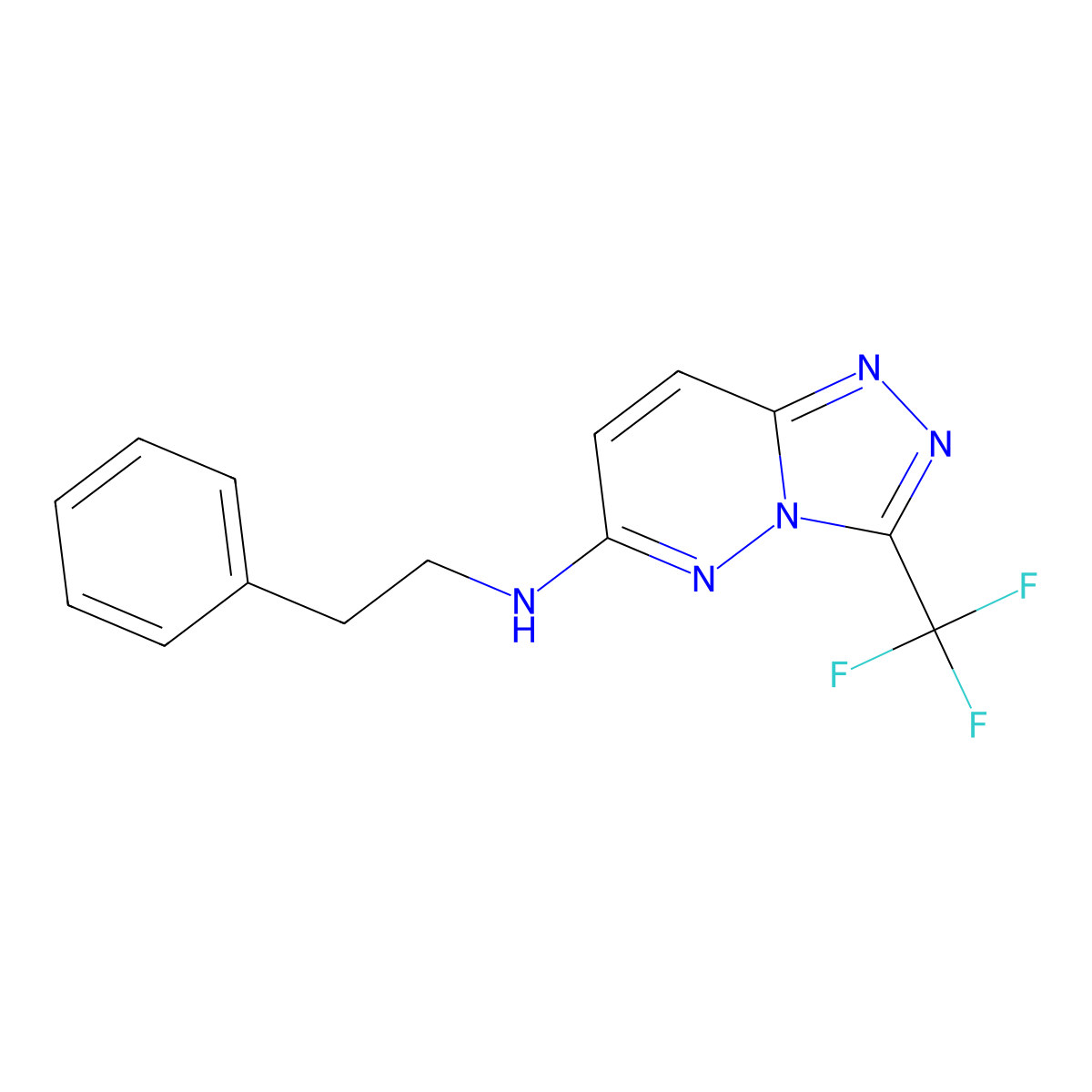 N-(2-phenylethyl)-3-(trifluoromethyl)[1,2,4]triazolo[4,3-b]pyridazin-6-amine molecular structure, CAS 1081123-22-9