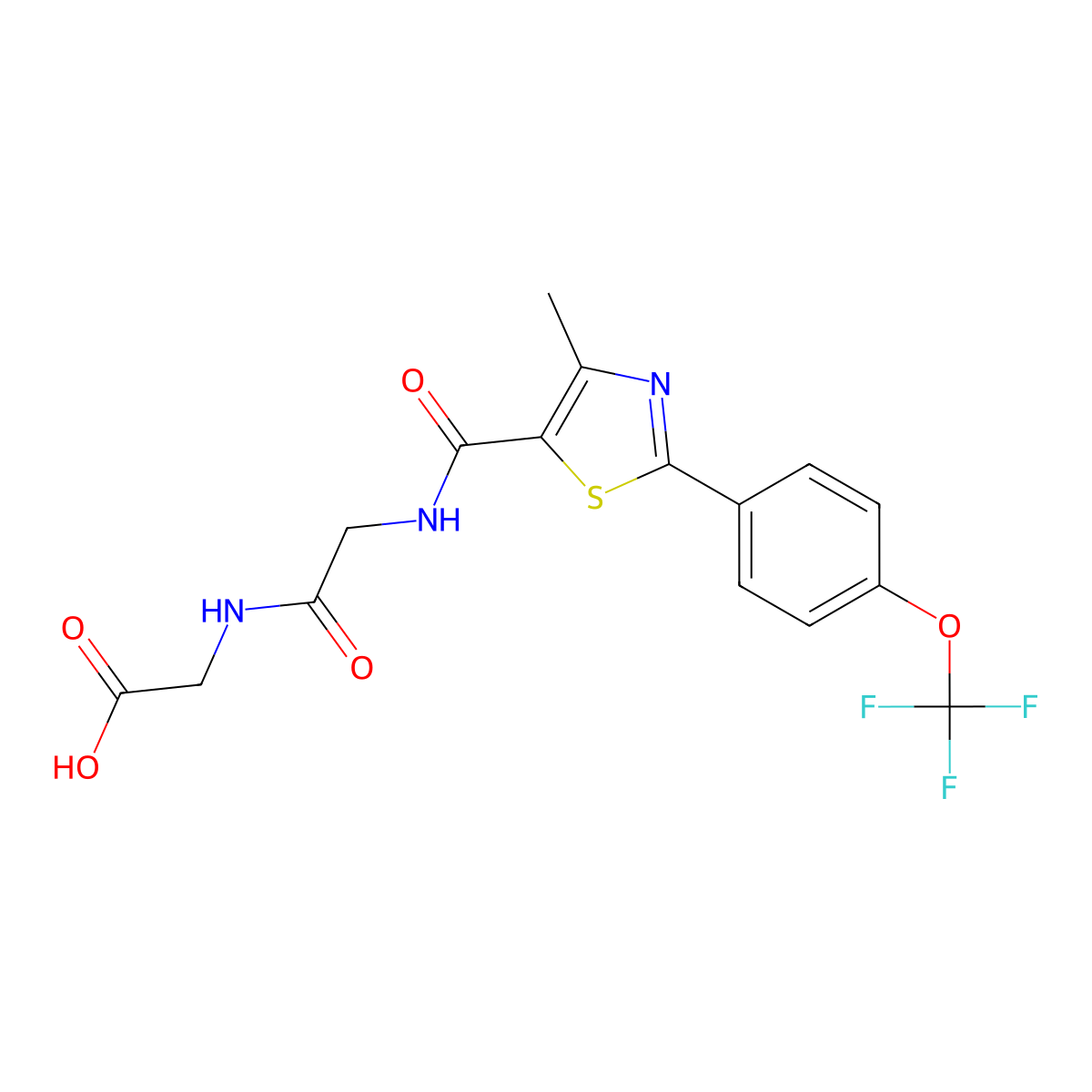 N-({4-methyl-2-[4-(trifluoromethoxy)phenyl]-1,3-thiazol-5-yl}carbonyl)glycylglycine molecular structure, CAS 1081123-31-0