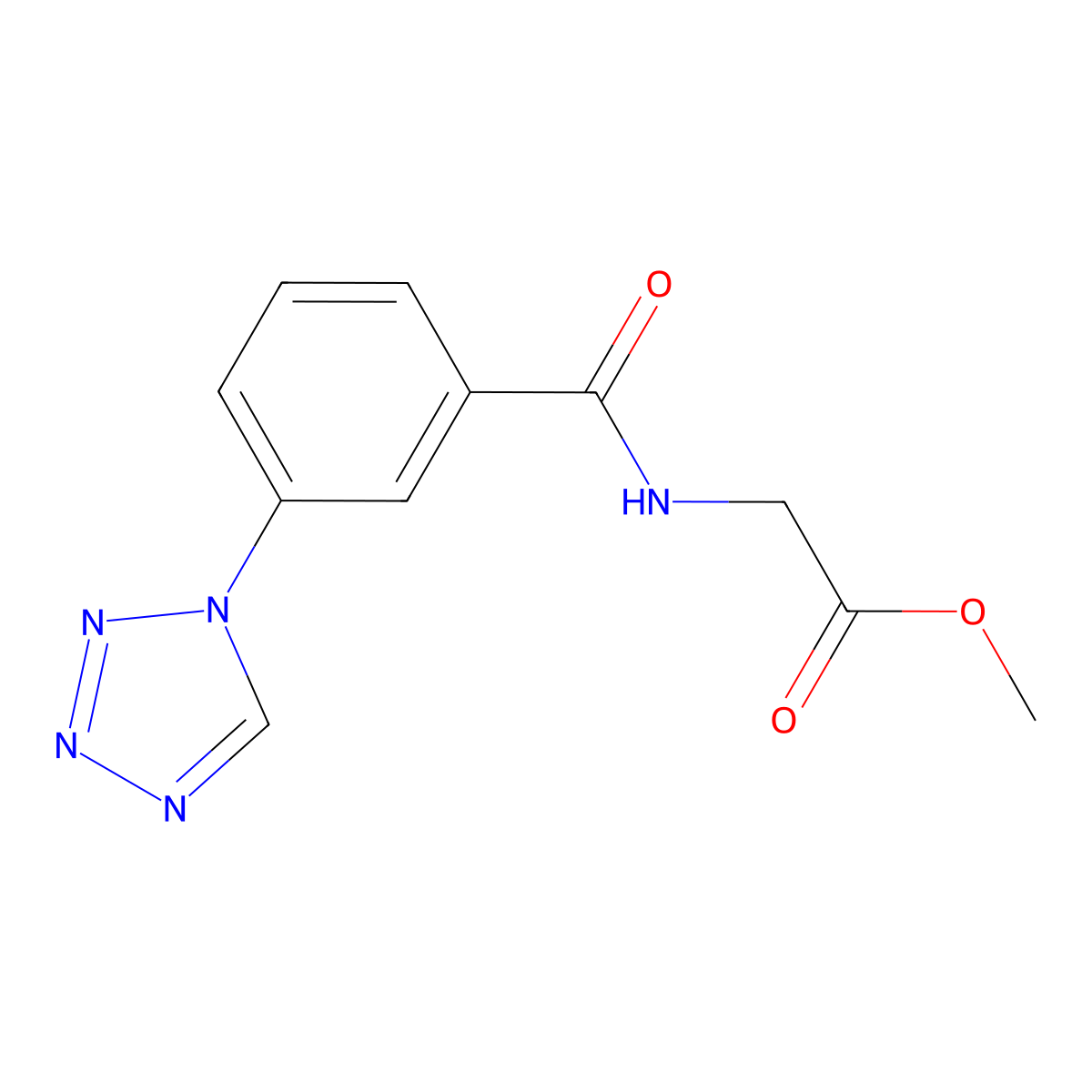 methyl N-[3-(1H-tetrazol-1-yl)benzoyl]glycinate molecular structure, CAS 1081123-33-2