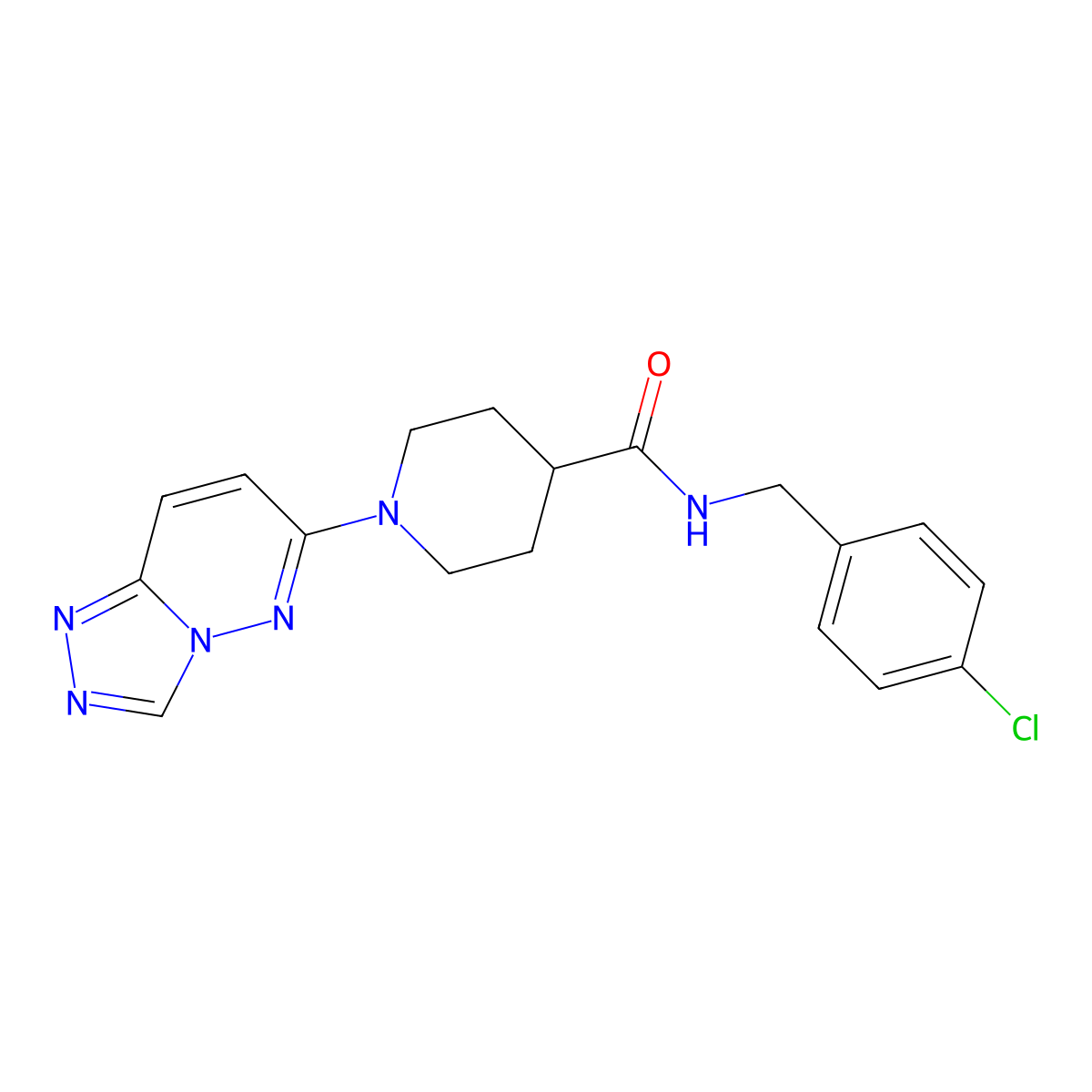 N-(4-chlorobenzyl)-1-([1,2,4]triazolo[4,3-b]pyridazin-6-yl)piperidine-4-carboxamide molecular structure, CAS 1081123-37-6