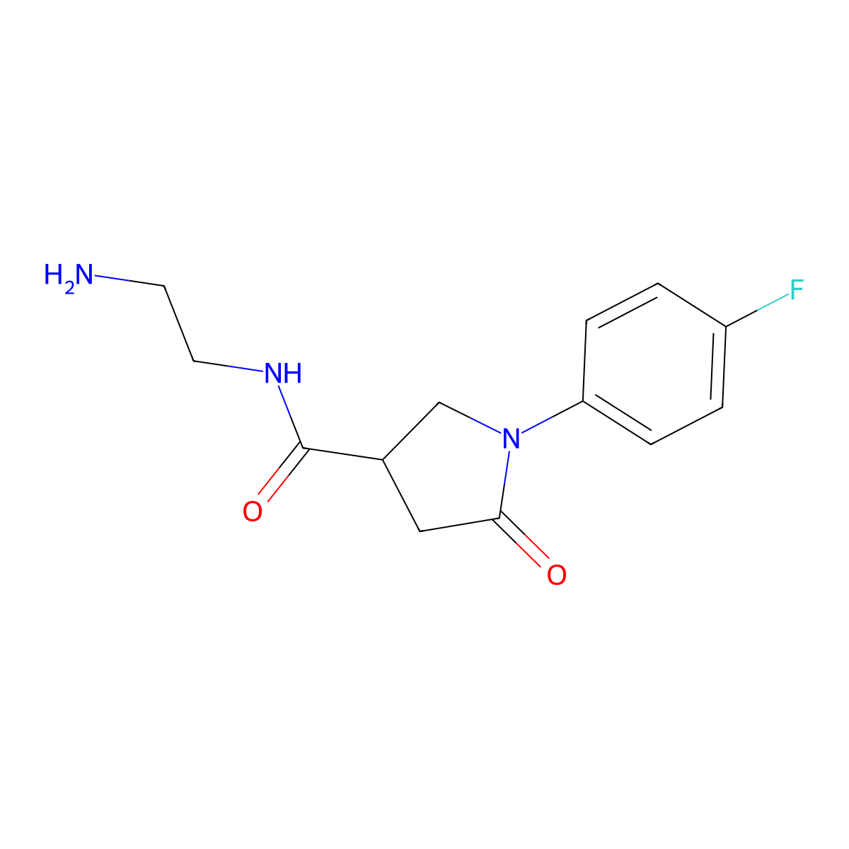 N-(2-aminoethyl)-1-(4-fluorophenyl)-5-oxopyrrolidine-3-carboxamide molecular structure, CAS 1081123-39-8