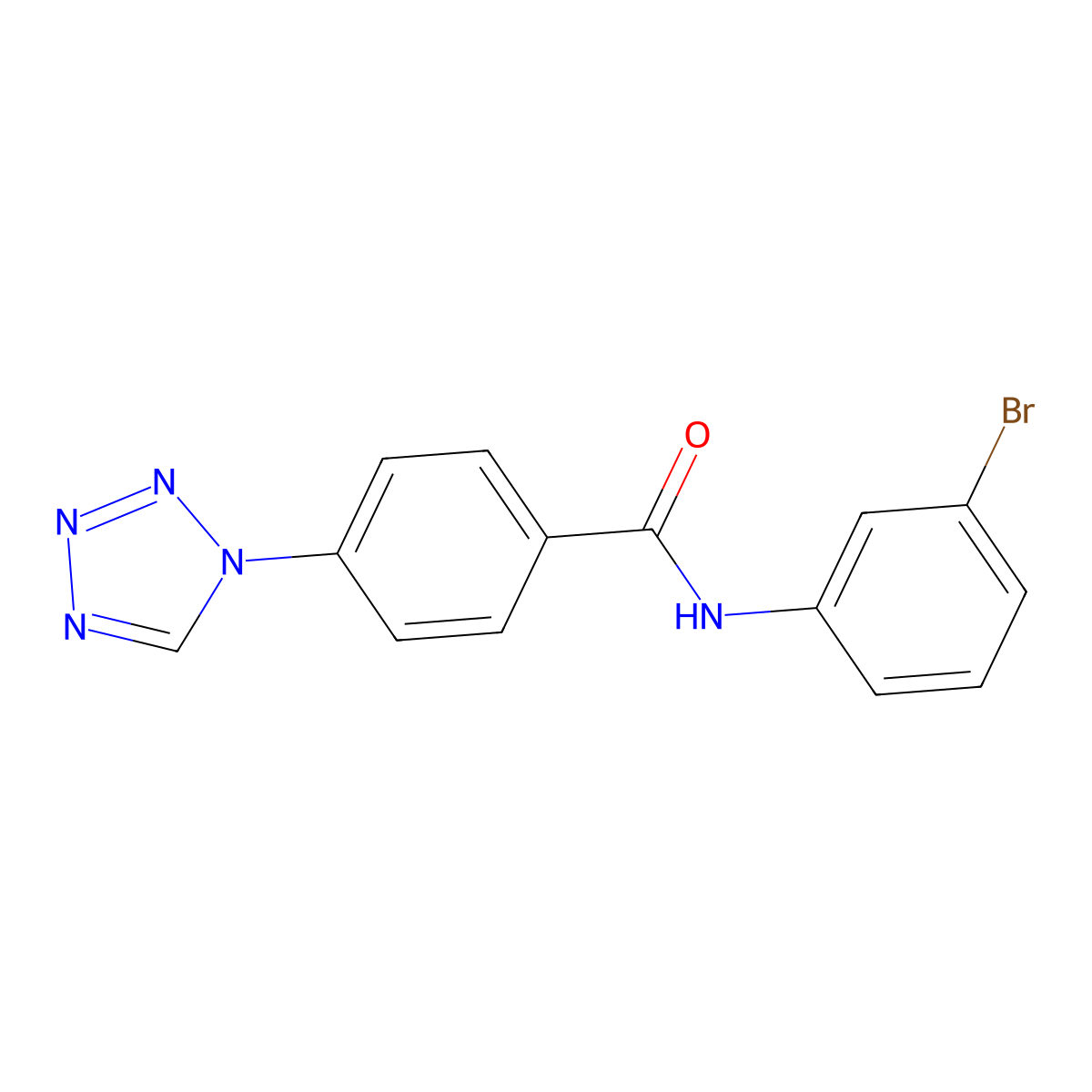 N-(3-bromophenyl)-4-(1H-tetrazol-1-yl)benzamide molecular structure, CAS 1081123-53-6