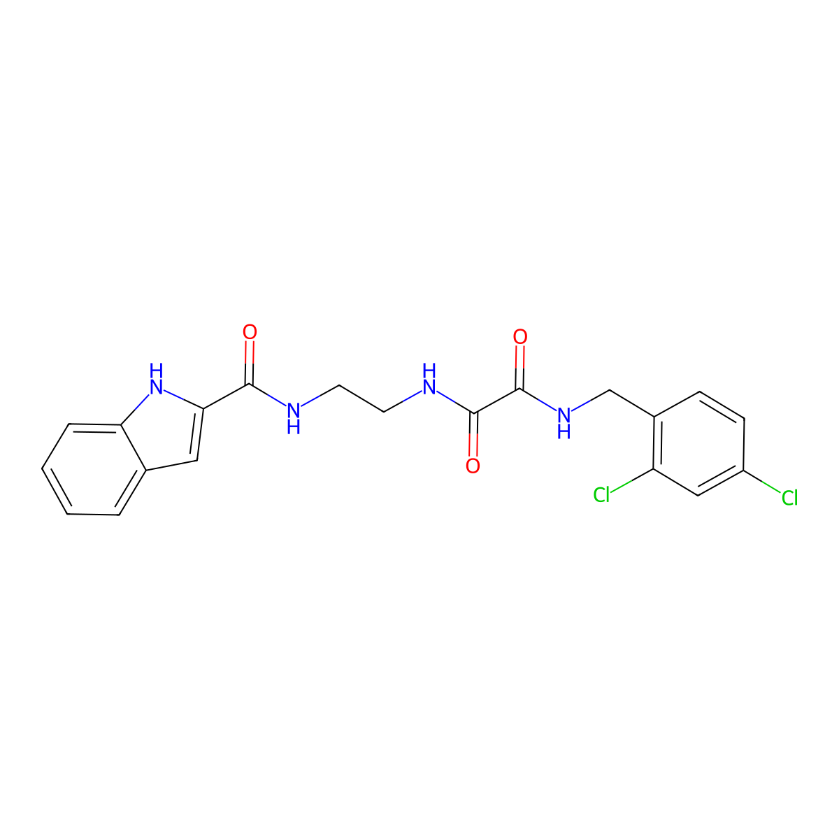 N-(2,4-dichlorobenzyl)-N'-{2-[(1H-indol-2-ylcarbonyl)amino]ethyl}ethanediamide molecular structure, CAS 1081123-55-8