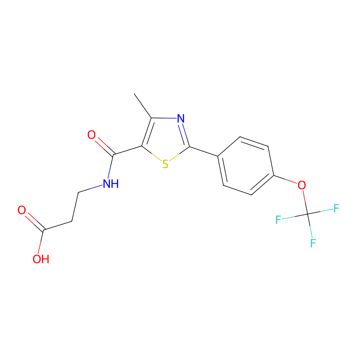 N-({4-methyl-2-[4-(trifluoromethoxy)phenyl]-1,3-thiazol-5-yl}carbonyl)-beta-alanine molecular structure, CAS 1081123-62-7