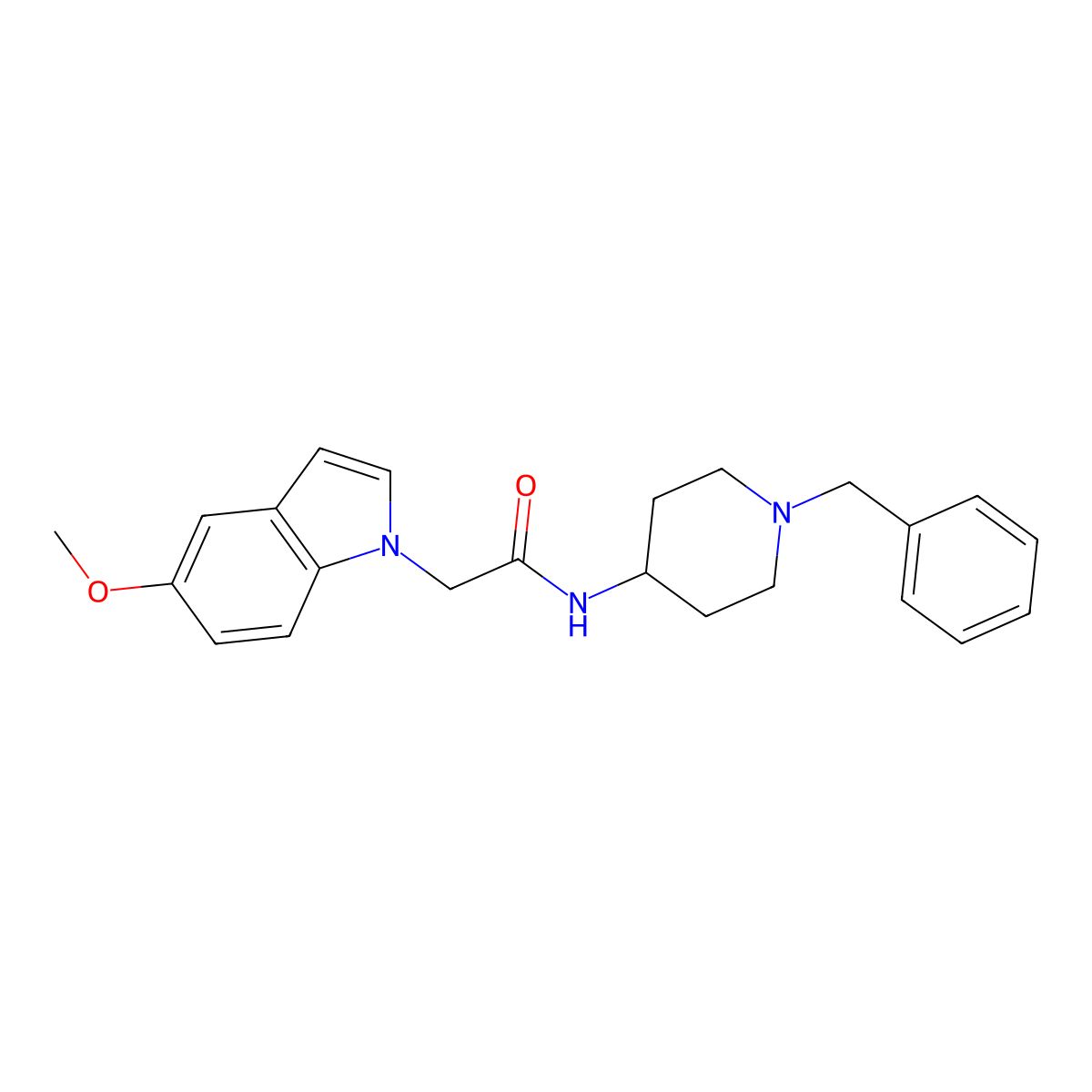 N-(1-benzylpiperidin-4-yl)-2-(5-methoxy-1H-indol-1-yl)acetamide molecular structure, CAS 1081123-63-8