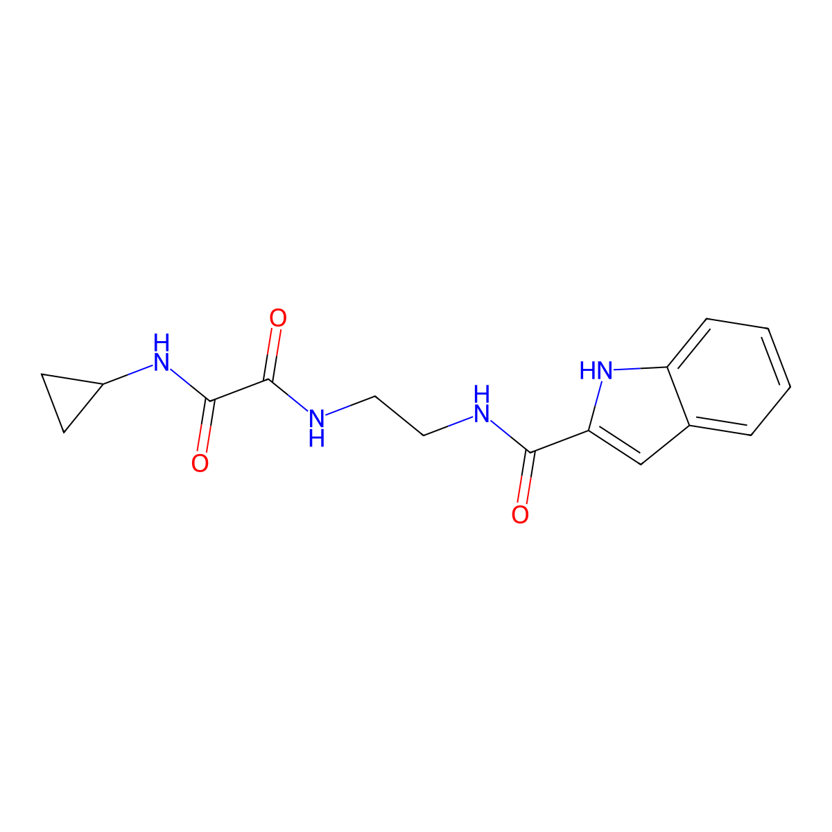 N-cyclopropyl-N'-{2-[(1H-indol-2-ylcarbonyl)amino]ethyl}ethanediamide molecular structure, CAS 1081123-68-3