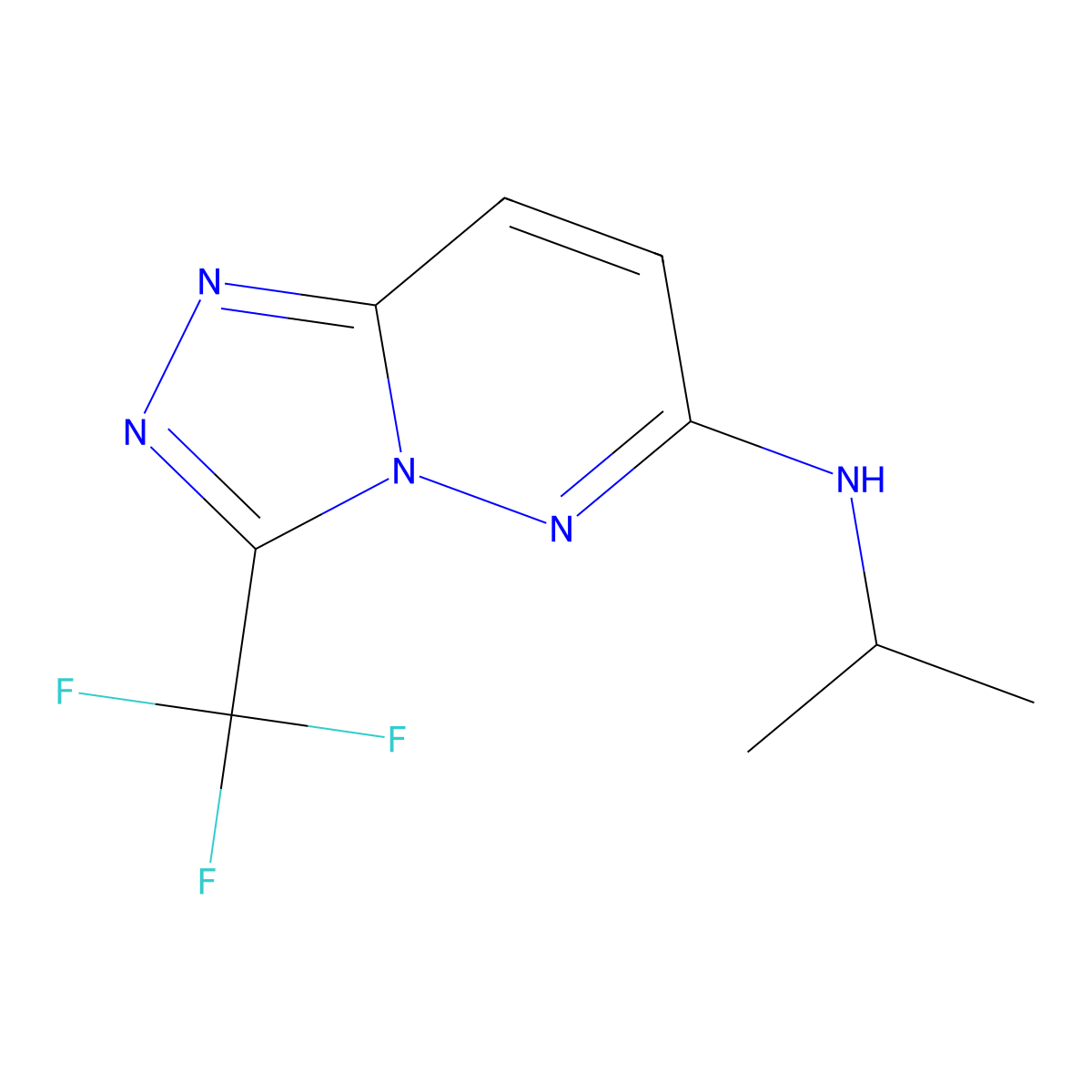 N-(propan-2-yl)-3-(trifluoromethyl)-[1,2,4]triazolo[4,3-b]pyridazin-6-amine molecular structure, CAS 1081123-86-5