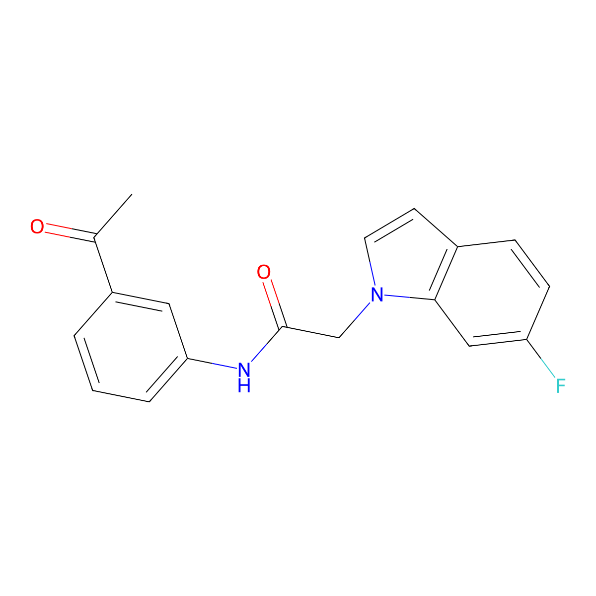 N-(3-acetylphenyl)-2-(6-fluoro-1H-indol-1-yl)acetamide molecular structure, CAS 1081124-09-5