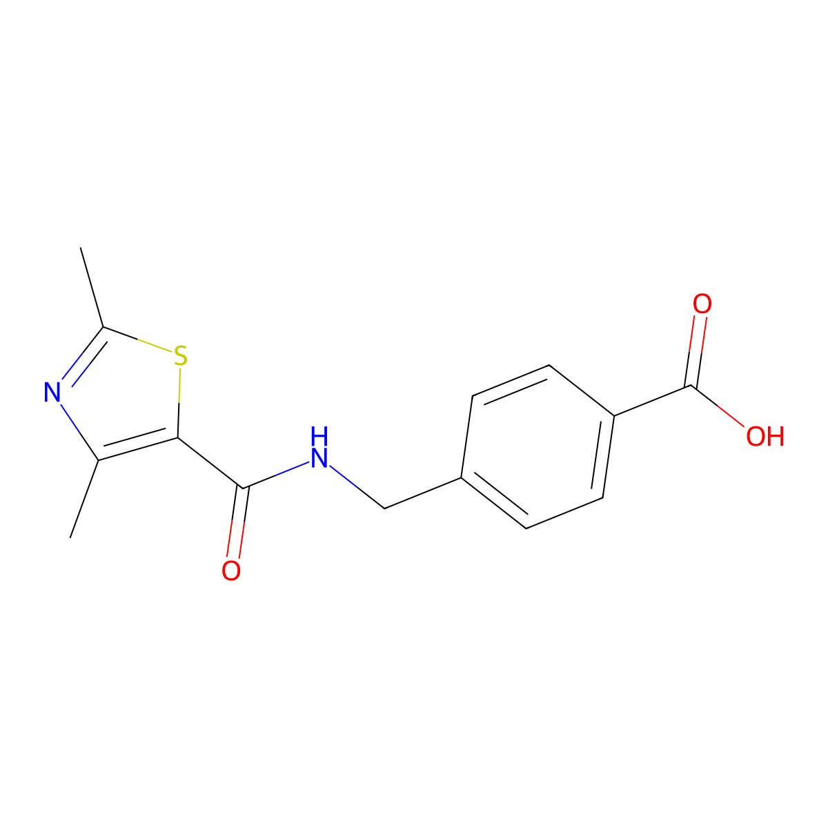 4-{[(2,4-Dimethyl-1,3-thiazol-5-yl)formamido]methyl}benzoic acid molecular structure, CAS 1081124-34-6