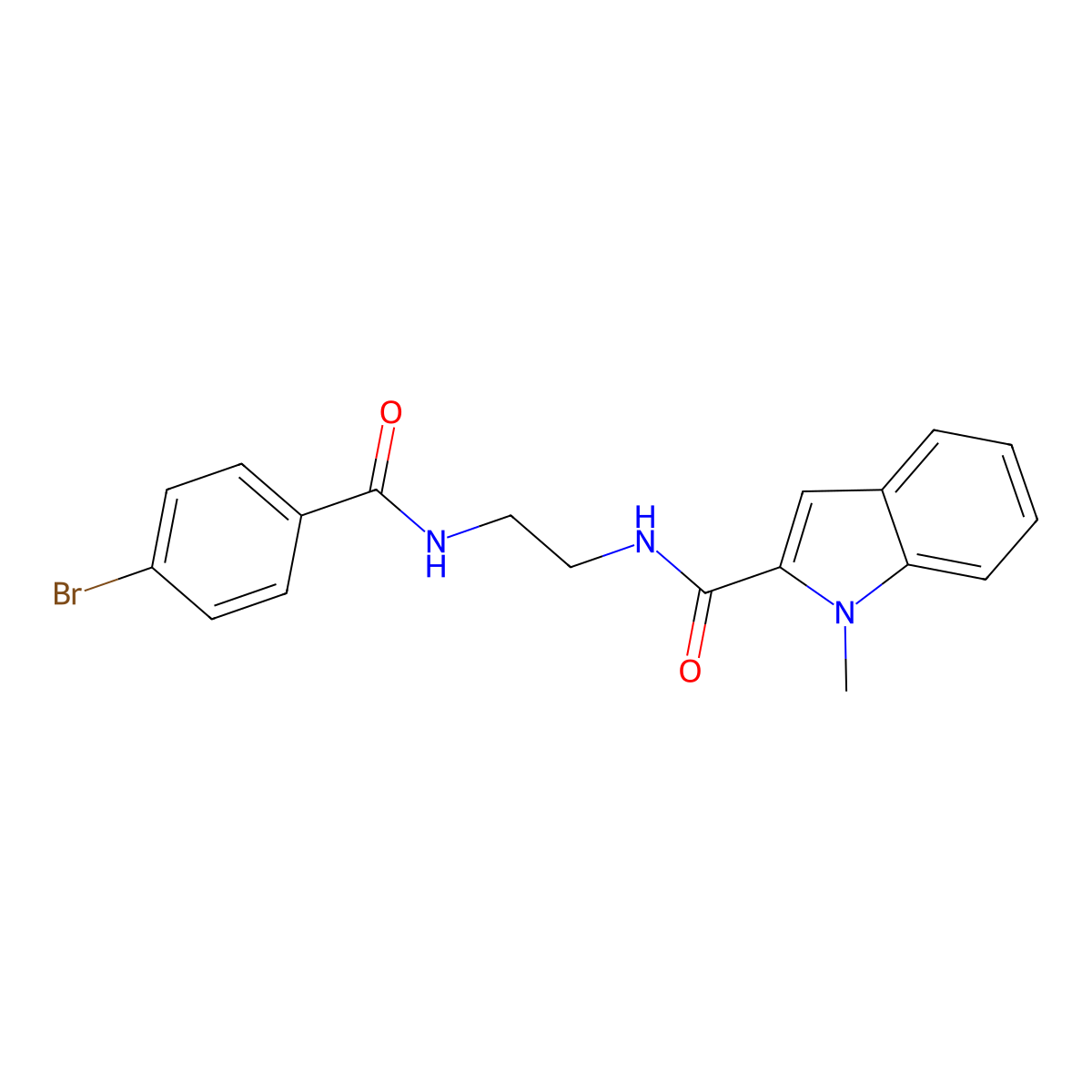 N-(2-{[(4-bromophenyl)carbonyl]amino}ethyl)-1-methyl-1H-indole-2-carboxamide molecular structure, CAS 1081124-50-6