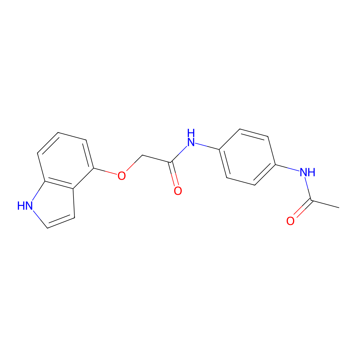 N-[4-(acetylamino)phenyl]-2-(1H-indol-4-yloxy)acetamide molecular structure, CAS 1081124-80-2