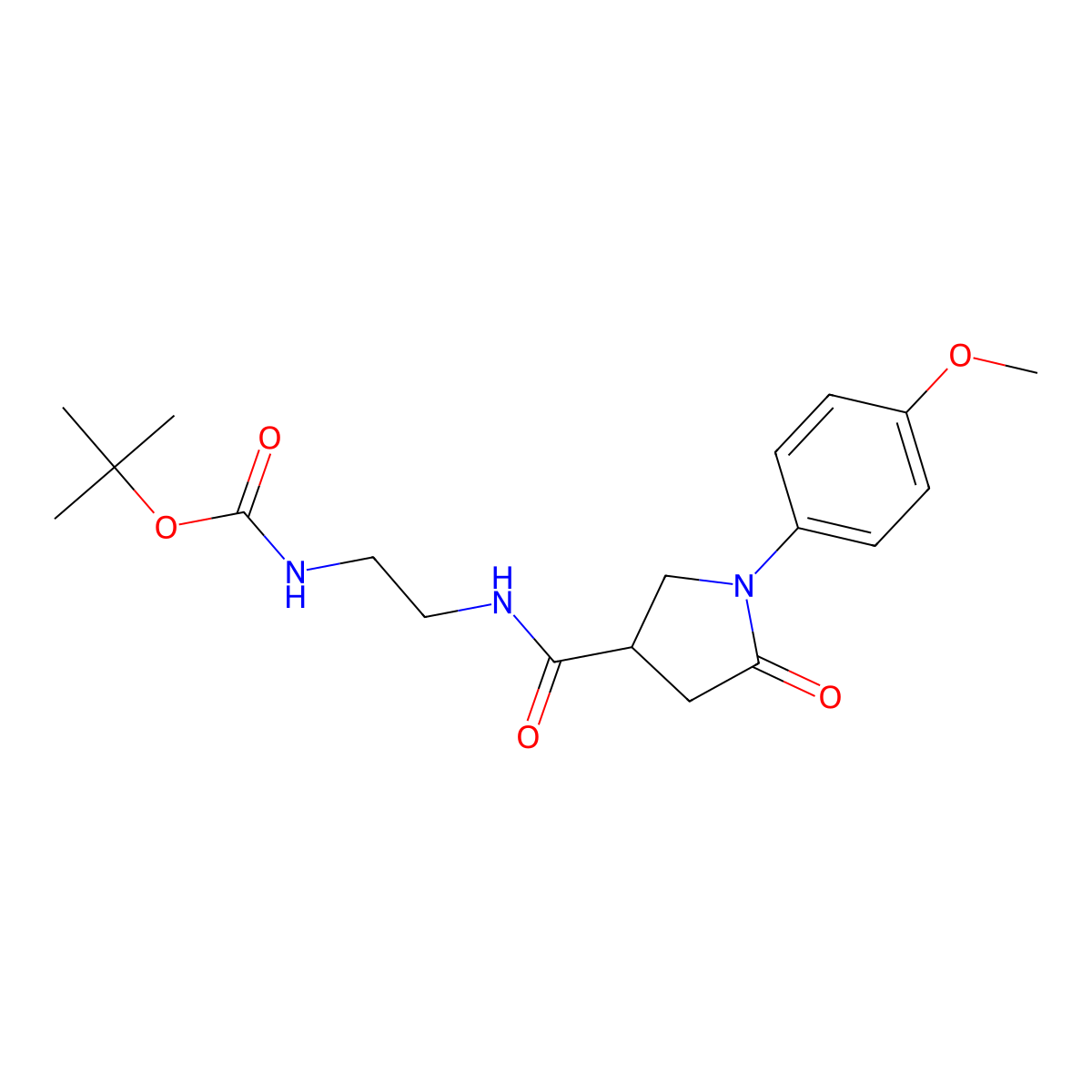 Tert-butyl [2-({[1-(4-methoxyphenyl)-5-oxopyrrolidin-3-yl]carbonyl}amino)ethyl]carbamate molecular structure, CAS 1081124-93-7