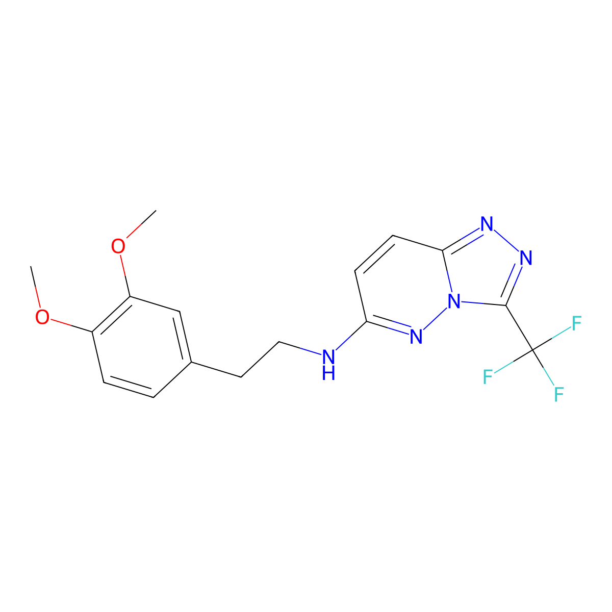 N-[2-(3,4-dimethoxyphenyl)ethyl]-3-(trifluoromethyl)[1,2,4]triazolo[4,3-b]pyridazin-6-amine molecular structure, CAS 1081125-10-1