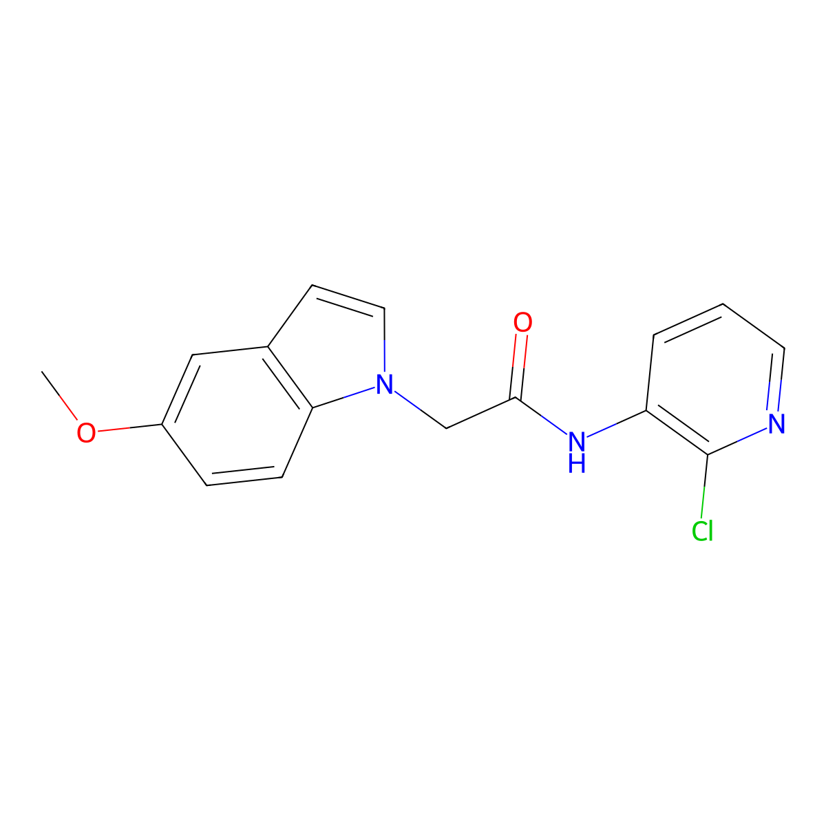 N-(2-chloro-3-pyridinyl)-2-(5-methoxy-1H-indol-1-yl)acetamide molecular structure, CAS 1081125-15-6
