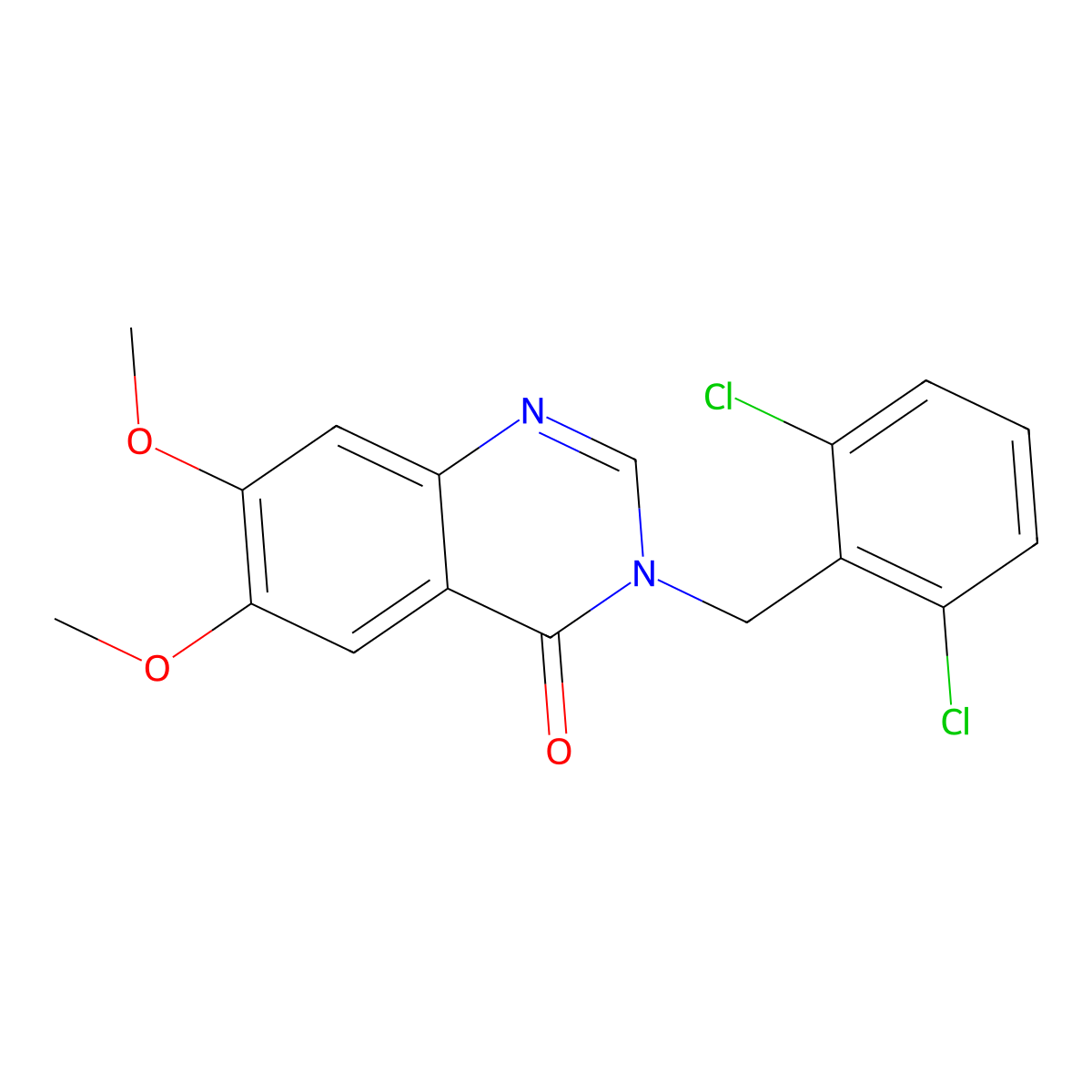3-(2,6-dichlorobenzyl)-6,7-dimethoxyquinazolin-4(3H)-one molecular structure, CAS 1081125-43-0