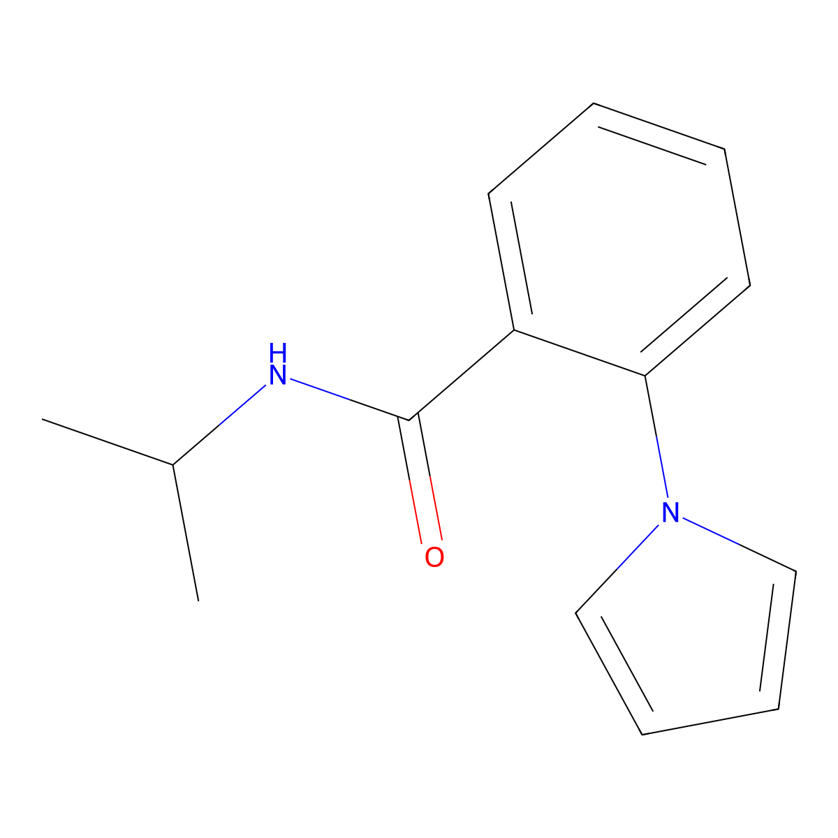 N-isopropyl-2-(1H-pyrrol-1-yl)benzamide molecular structure, CAS 1081125-47-4
