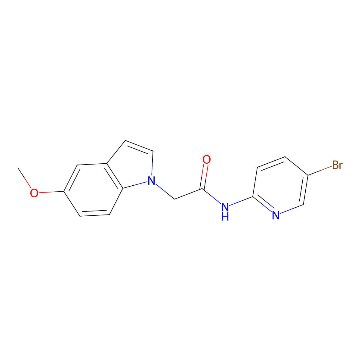 N-(5-bromopyridin-2-yl)-2-(5-methoxy-1H-indol-1-yl)acetamide molecular structure, CAS 1081125-54-3