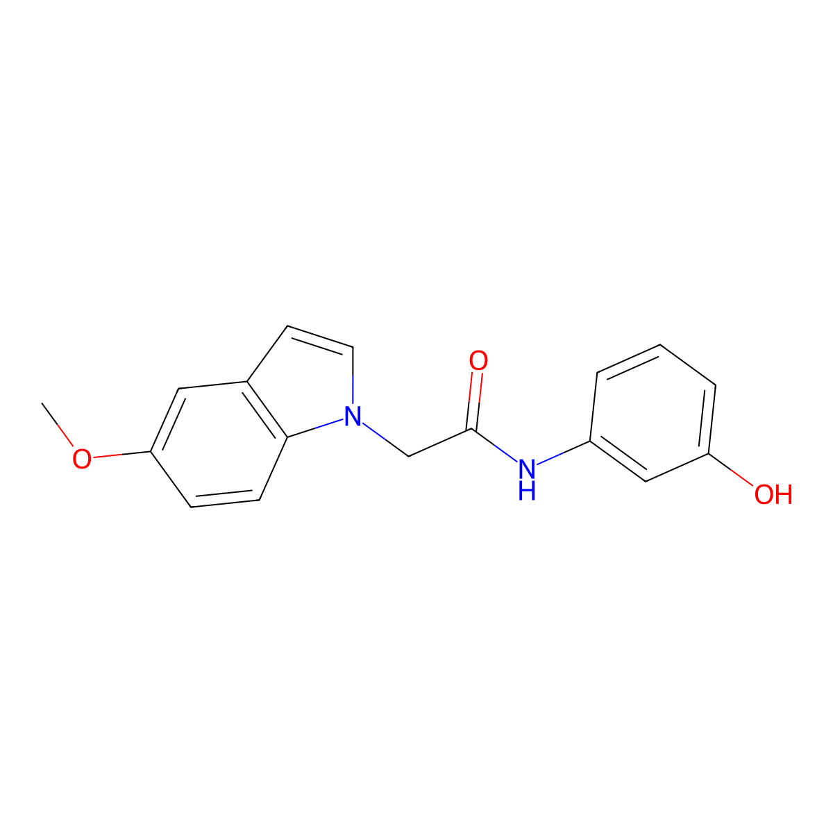 N-(3-hydroxyphenyl)-2-(5-methoxy-1H-indol-1-yl)acetamide molecular structure, CAS 1081125-63-4