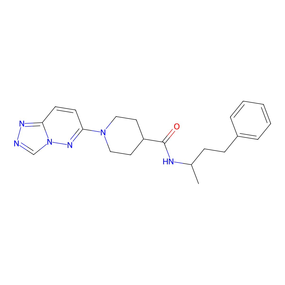 N-(1-methyl-3-phenylpropyl)-1-[1,2,4]triazolo[4,3-b]pyridazin-6-ylpiperidine-4-carboxamide molecular structure, CAS 1081125-64-5