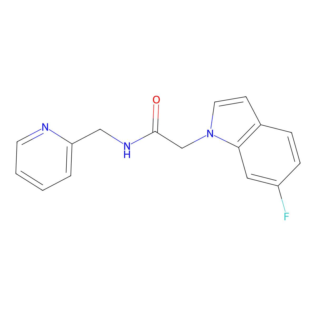 2-(6-fluoro-1H-indol-1-yl)-N-(2-pyridinylmethyl)acetamide molecular structure, CAS 1081126-13-7