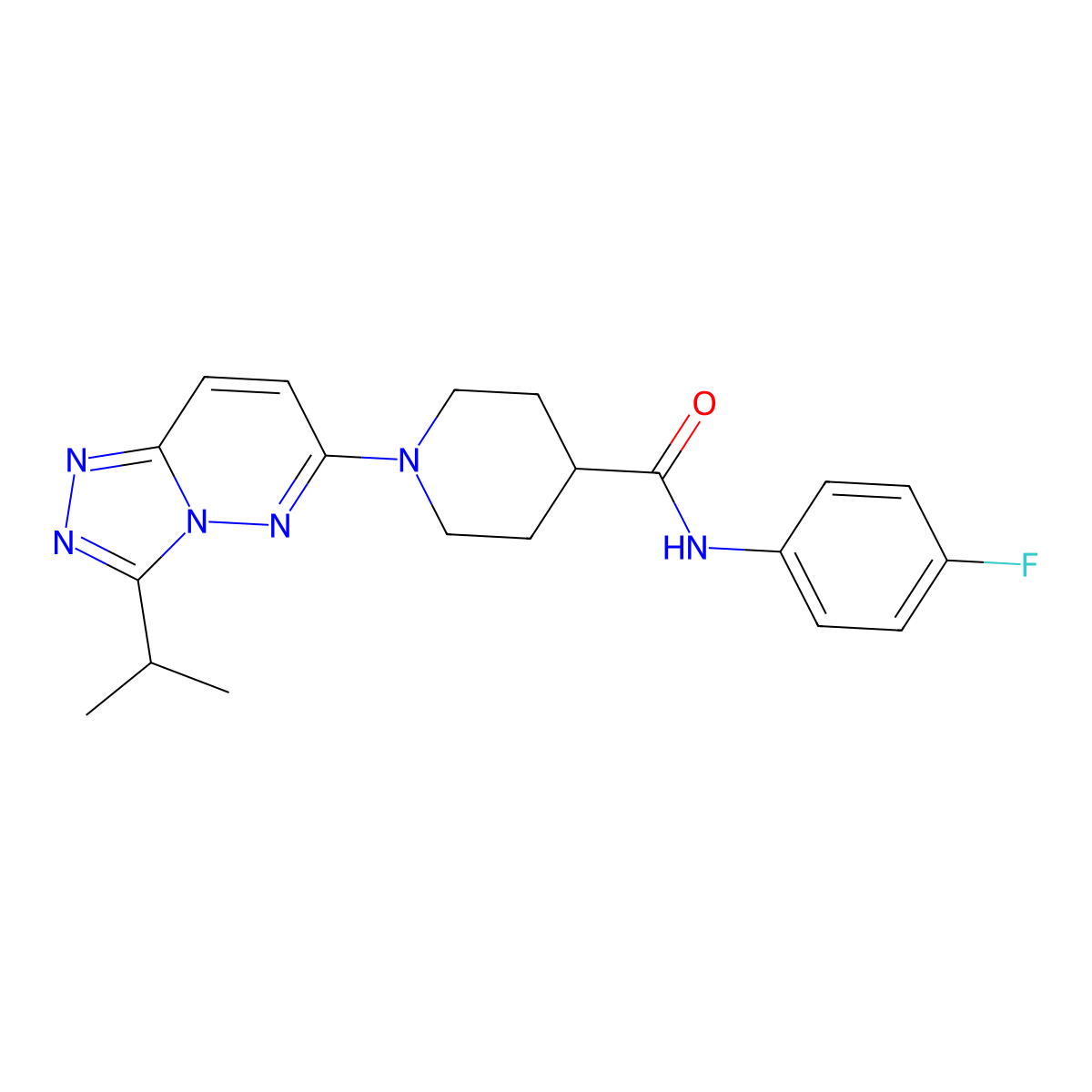 N-(4-fluorophenyl)-1-[3-(propan-2-yl)[1,2,4]triazolo[4,3-b]pyridazin-6-yl]piperidine-4-carboxamide molecular structure, CAS 1081126-17-1