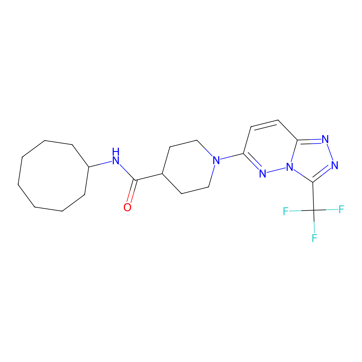 N-cyclooctyl-1-[3-(trifluoromethyl)[1,2,4]triazolo[4,3-b]pyridazin-6-yl]piperidine-4-carboxamide molecular structure, CAS 1081126-32-0