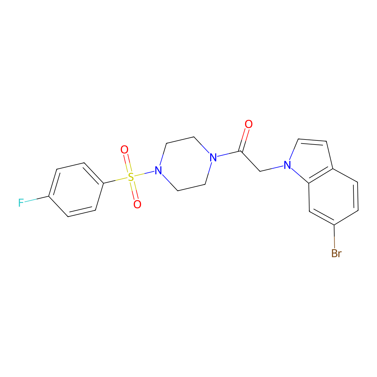 2-(6-bromo-1H-indol-1-yl)-1-{4-[(4-fluorophenyl)sulfonyl]piperazin-1-yl}ethanone molecular structure, CAS 1081126-36-4