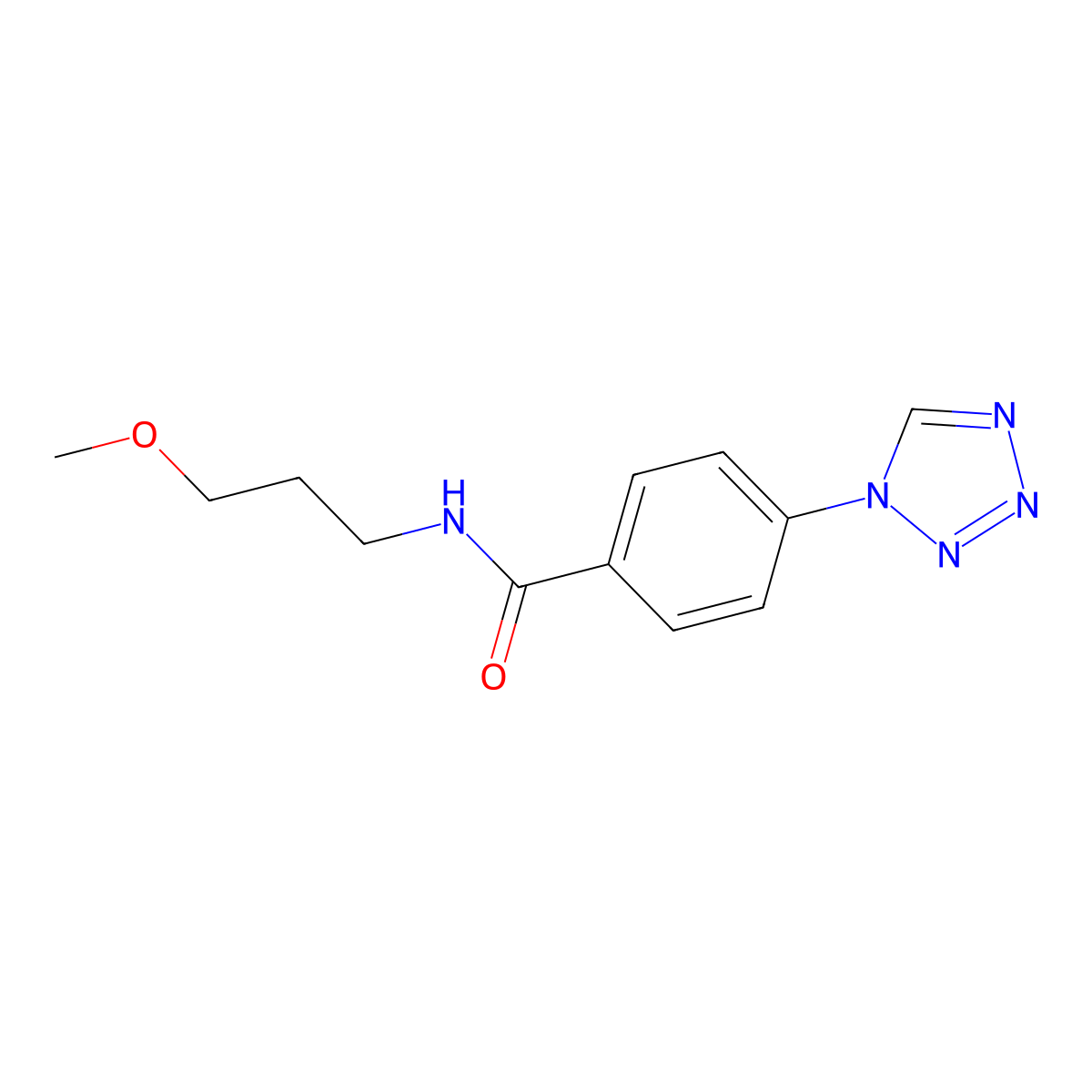 N-(3-methoxypropyl)-4-(1H-tetrazol-1-yl)benzamide molecular structure, CAS 1081126-58-0