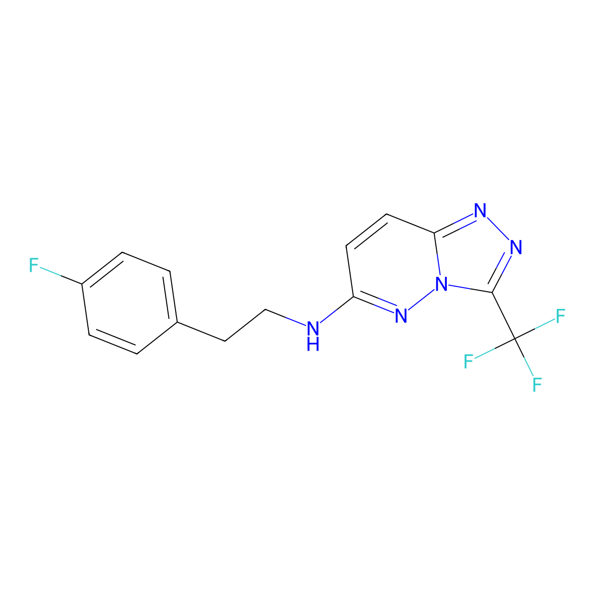 N-[2-(4-fluorophenyl)ethyl]-3-(trifluoromethyl)[1,2,4]triazolo[4,3-b]pyridazin-6-amine molecular structure, CAS 1081126-83-1