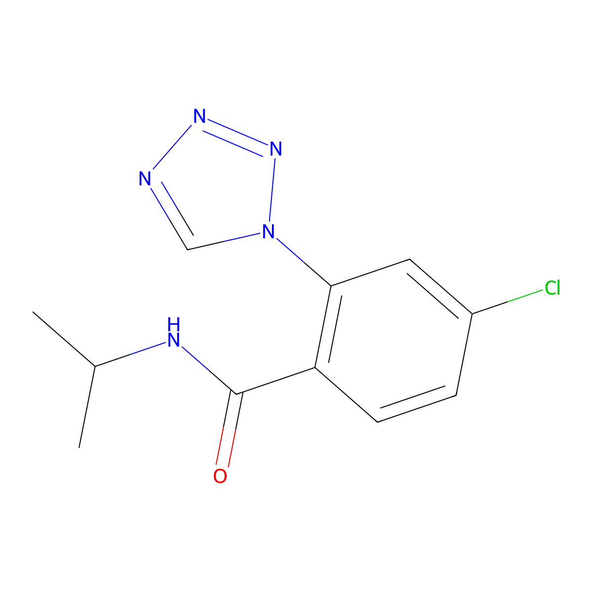 4-chloro-N-(propan-2-yl)-2-(1H-tetrazol-1-yl)benzamide molecular structure, CAS 1081126-93-3