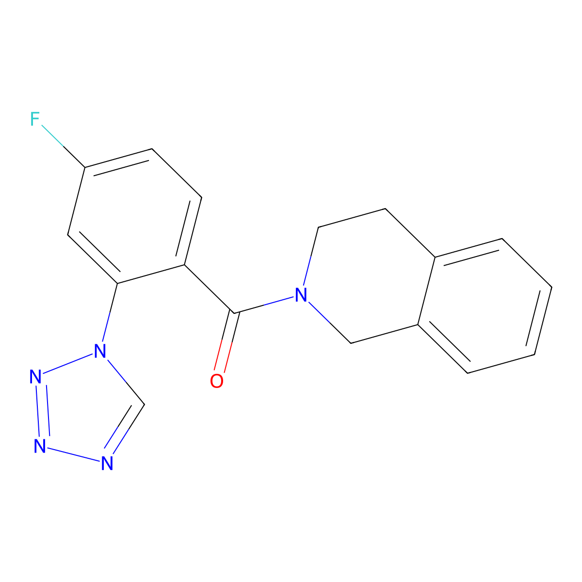 3,4-dihydroisoquinolin-2(1H)-yl[4-fluoro-2-(1H-tetrazol-1-yl)phenyl]methanone molecular structure, CAS 1081127-21-0