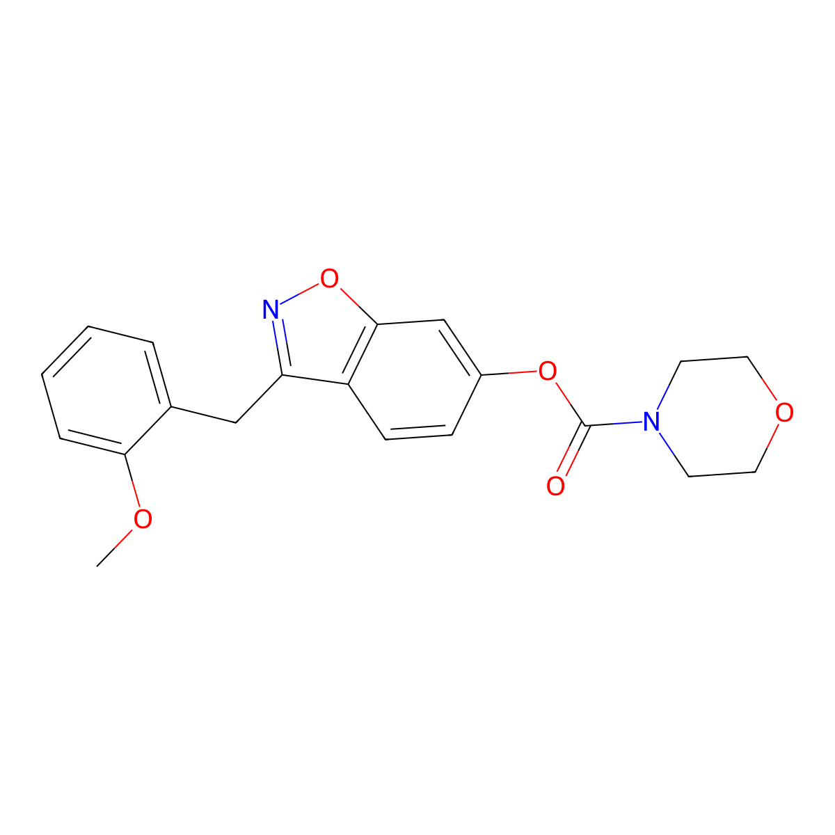 3-(2-Methoxybenzyl)-1,2-benzisoxazol-6-yl 4-morpholinecarboxylate molecular structure, CAS 1081127-51-6