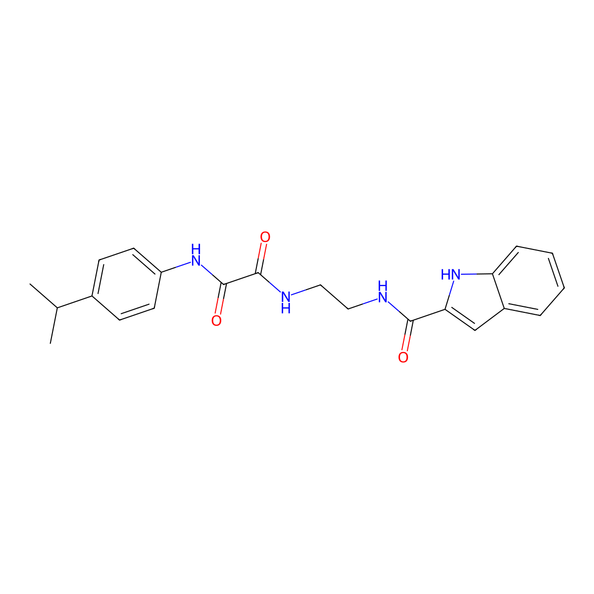 N-{2-[(1H-indol-2-ylcarbonyl)amino]ethyl}-N'-[4-(propan-2-yl)phenyl]ethanediamide molecular structure, CAS 1081127-59-4