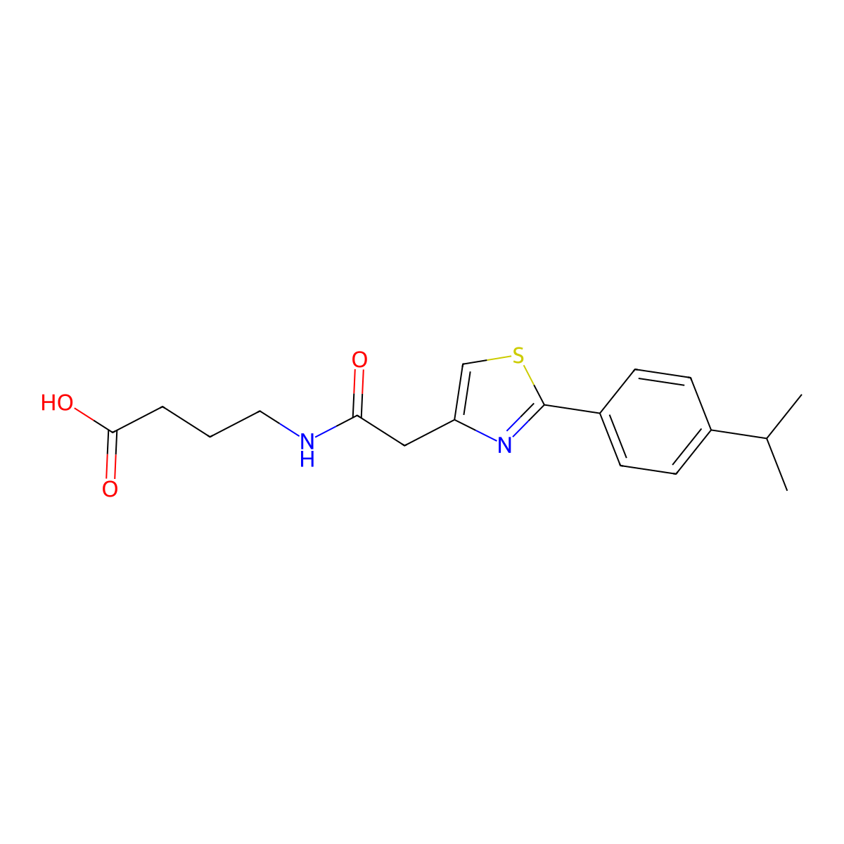 4-[({2-[4-(Propan-2-yl)phenyl]-1,3-thiazol-4-yl}acetyl)amino]butanoic acid molecular structure, CAS 1081127-86-7