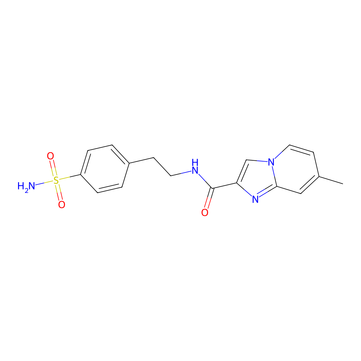 7-methyl-N-[2-(4-sulfamoylphenyl)ethyl]imidazo[1,2-a]pyridine-2-carboxamide molecular structure, CAS 1081128-28-0