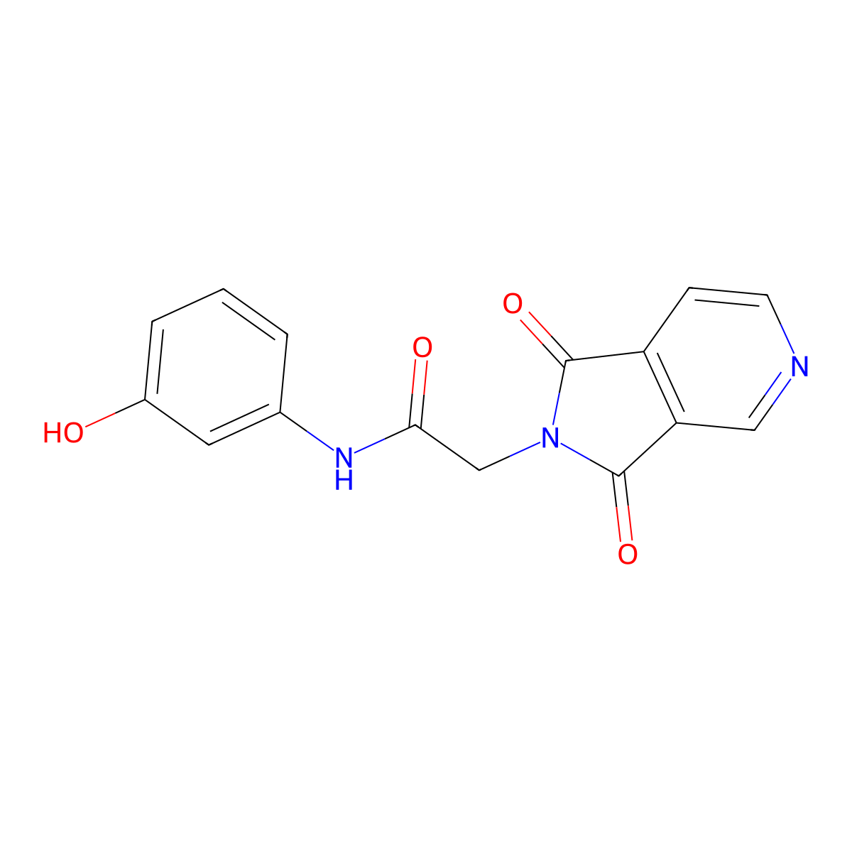 2-(1,3-dioxo-1,3-dihydro-2H-pyrrolo[3,4-c]pyridin-2-yl)-N-(3-hydroxyphenyl)acetamide molecular structure, CAS 1081128-85-9