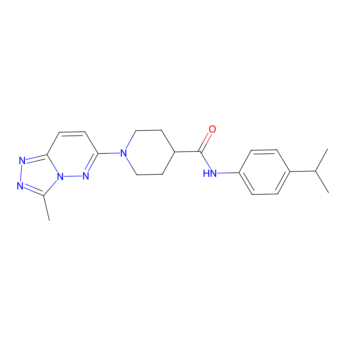1-(3-methyl[1,2,4]triazolo[4,3-b]pyridazin-6-yl)-N-[4-(propan-2-yl)phenyl]piperidine-4-carboxamide molecular structure, CAS 1081128-92-8